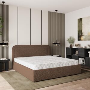 wohnli-moebel-suche-800001027699-1 POLSTERBETT BENIRA Q 180x200 cm mit Bettkästen - Braun Holz MASSENO Möbel > Betten > Polsterbetten Braun