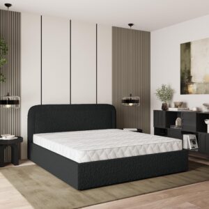 wohnli-moebel-suche-800001027702-1 POLSTERBETT BENIRA Q 160x200 cm mit Bettkästen - Schwarz Holz MASSENO Möbel > Betten > Polsterbetten Schwarz
