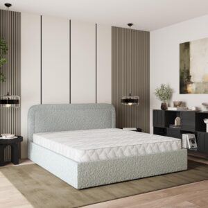 wohnli-moebel-suche-800001027711-1 POLSTERBETT BENIRA Q 180x200 cm mit Bettkästen - Hellgrau Holz MASSENO Möbel > Betten > Polsterbetten Grau