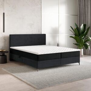 wohnli-moebel-suche-800001027752-1 BOXBETT TORREL 140x200 cm mit Matratze und Topper - Schwarz Holz MASSENO Möbel > Betten > Boxspringbetten Schwarz