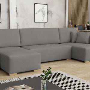 WOHNLANDSCHAFT Como U Textil MIRJAN24 Möbel > Sofas & Couches > Wohnlandschaften > Wohnlandschaften U-Form Grau