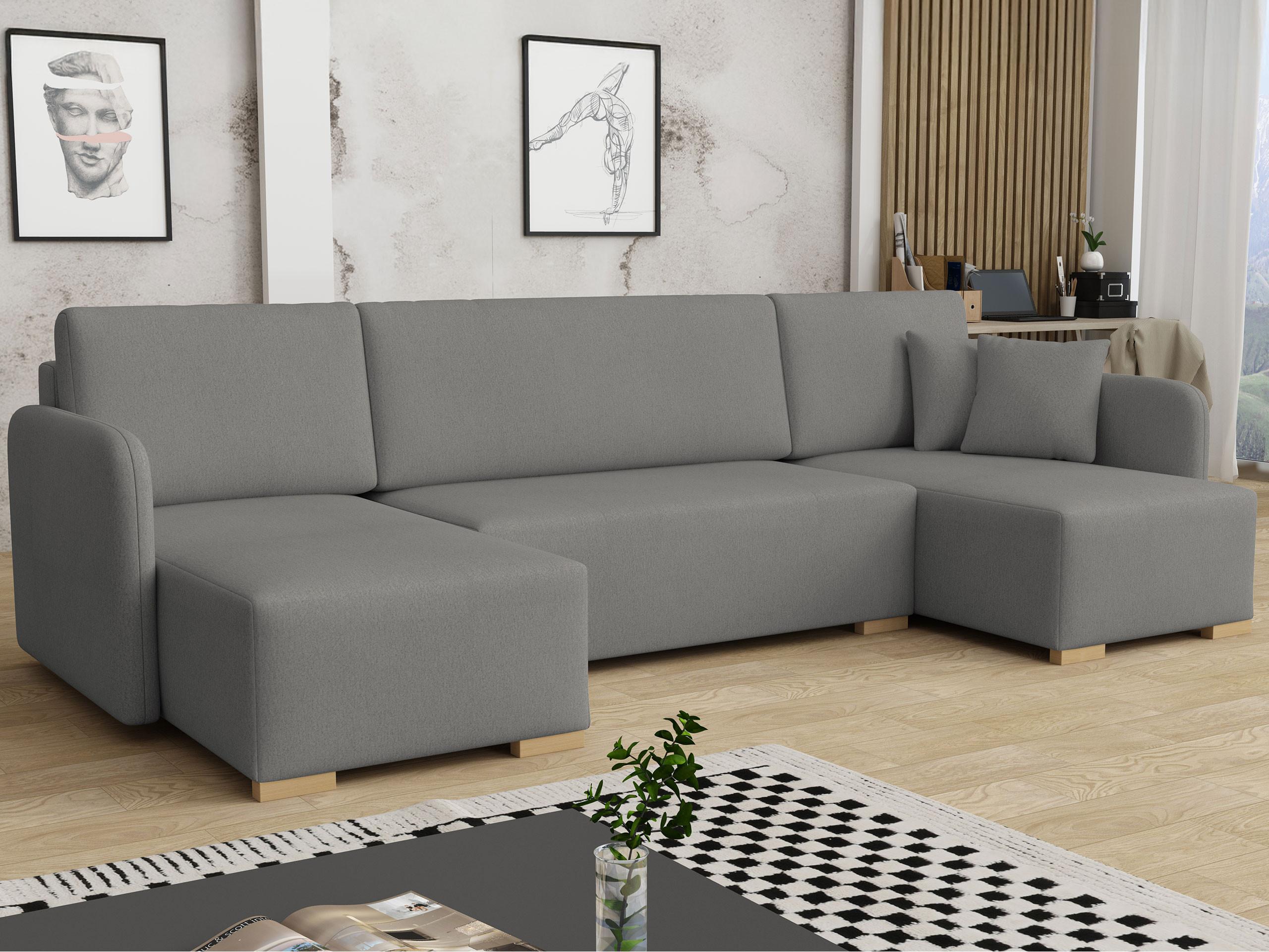 WOHNLANDSCHAFT Como U Textil MIRJAN24 Möbel > Sofas & Couches > Wohnlandschaften > Wohnlandschaften U-Form Grau