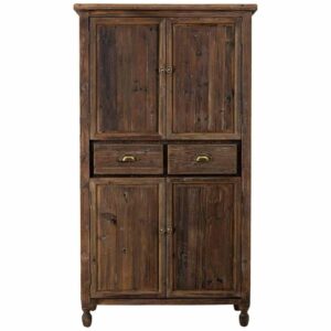 wohnli-moebel-suche-800001031408-1 HOLZKLEIDERSCHRANK mit 4 türen und 2 schubladen 90x45x160 cm Holz Wanderlust Möbel > Schränke > Kleiderschränke Braun