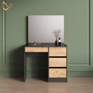 wohnli-moebel-suche-800001031491-1 SCHMINKTISCH Imola Anthrazit/Goldkraft Eiche 90 cm Holzwerkstoff Livinity® Möbel > Tische > Schminktische Anthrazit