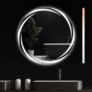 wohnli-moebel-suche-800001034852-1 BADEZIMMERSPIEGEL Redick mit LED-Leuchte Ø70 cm Glas Nettlife Spiegel Weiß