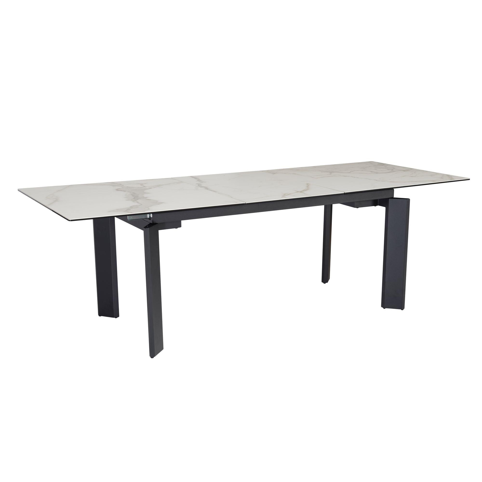 Wohnli Möbelsuche - ESSTISCH Ausziehbar Keramik Glas Marmoroptik 180-240 MALTA