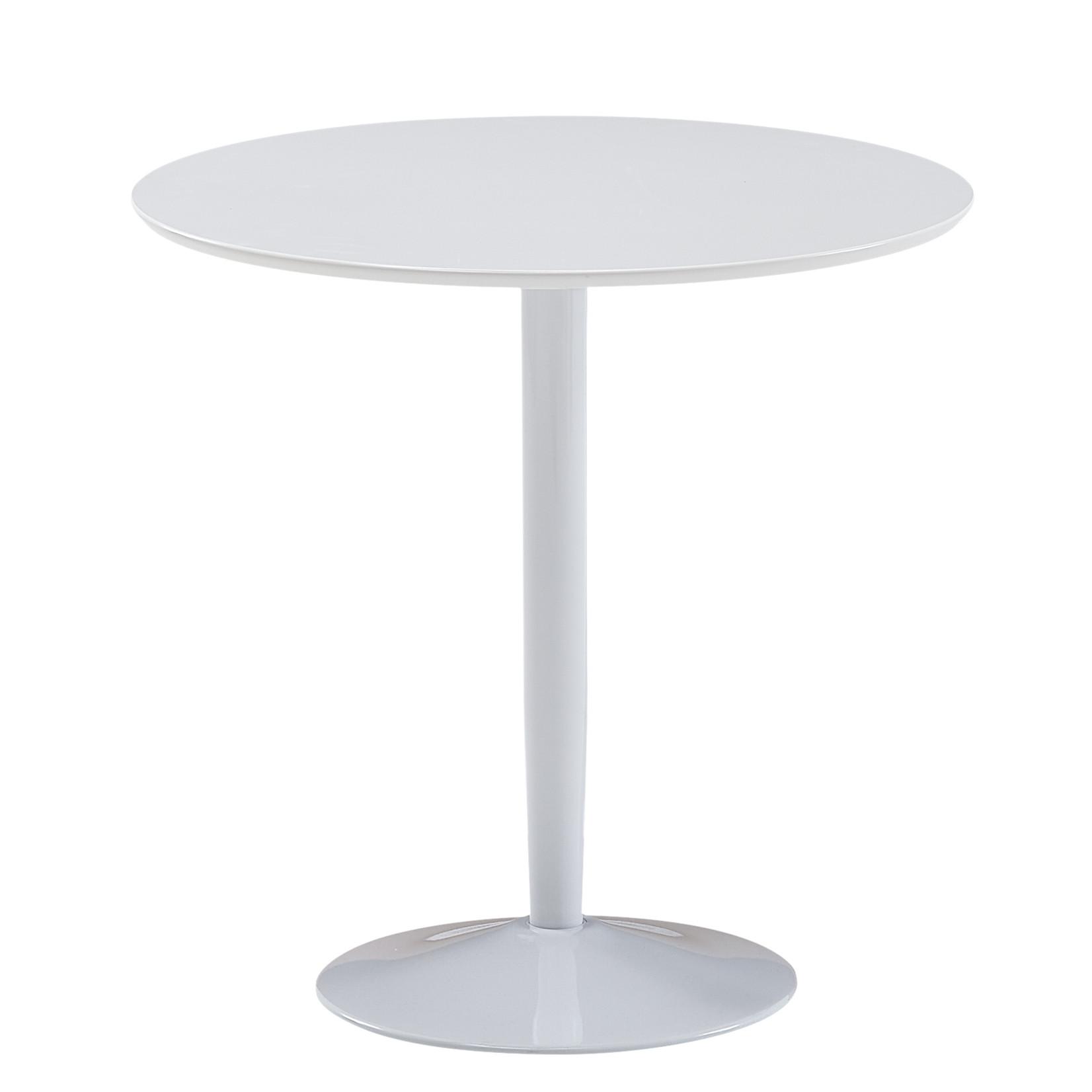 Wohnli Möbelsuche - ESSTISCH – Hochglanz Weiß 75x75x74 cm Trompetenfuß für 2 Personen