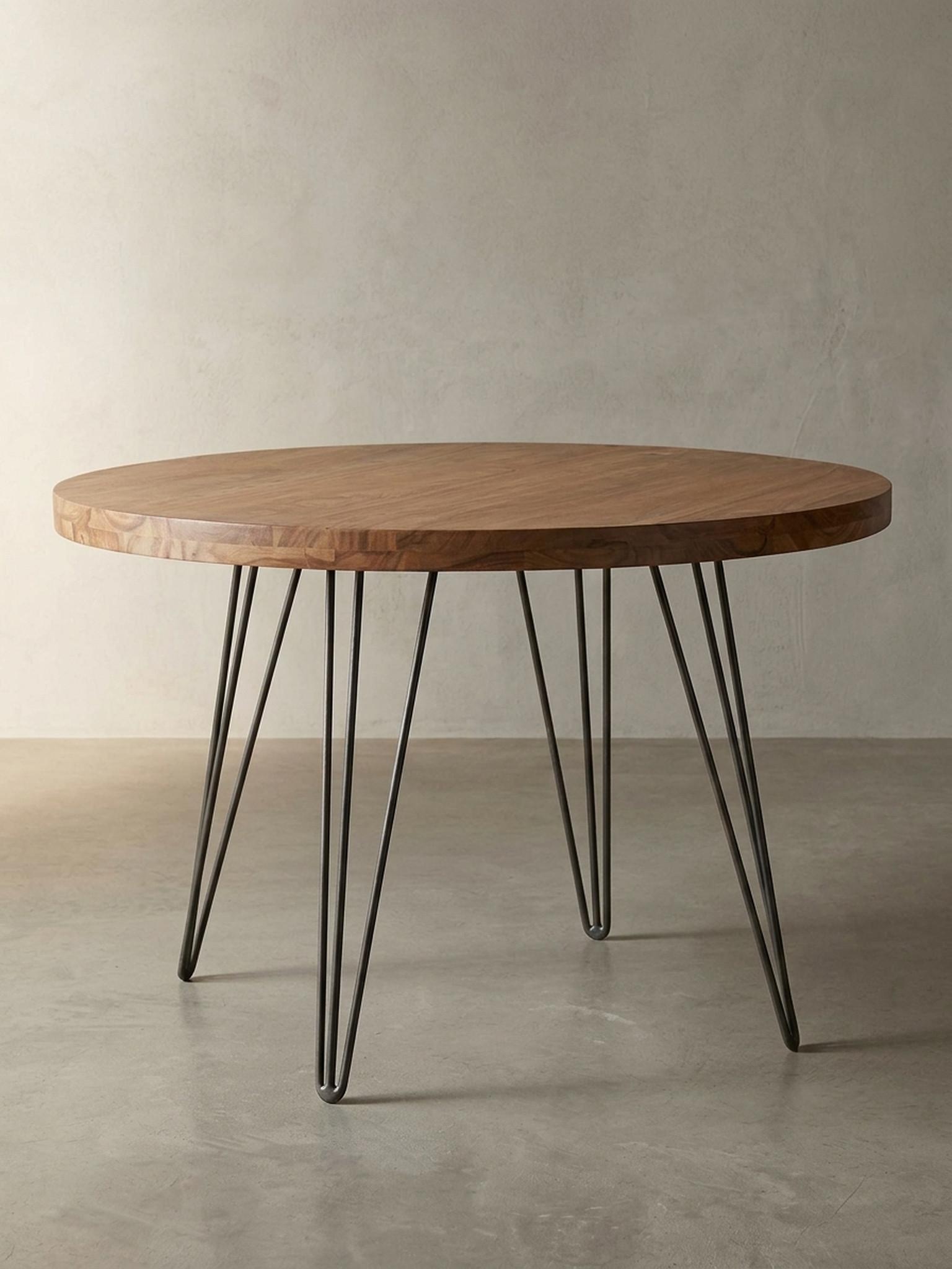 wohnli-moebel-suche-800001035765-1 ESSZIMMERTISCH – Rund Massivholz 120 cm Landhausstil Holz KADIMA DESIGN Möbel > Tische > Esstische Braun