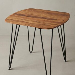 wohnli-moebel-suche-800001035776-1 ESSZIMMERTISCH – Quadratisch Massivholz Braun 80x80x76 cm Metallbeine Holz KADIMA DESIGN Möbel > Tische > Esstische Braun