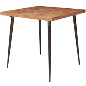 wohnli-moebel-suche-800001035787 Wohnli Möbelsuche - ESSZIMMERTISCH – Akazie Fischgrätmuster Metallbeine 80x80 cm Industrial