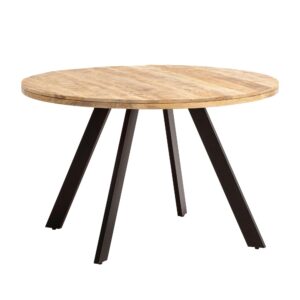 wohnli-moebel-suche-800001035790 Wohnli Möbelsuche - ESSZIMMERTISCH – Rund Mango Massivholz 120x120x76 cm Metallbeine