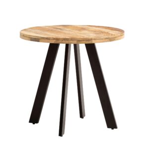 wohnli-moebel-suche-800001035792 Wohnli Möbelsuche - ESSZIMMERTISCH – Rund Mango Massivholz 80x80x75 cm Metallbeine Modern