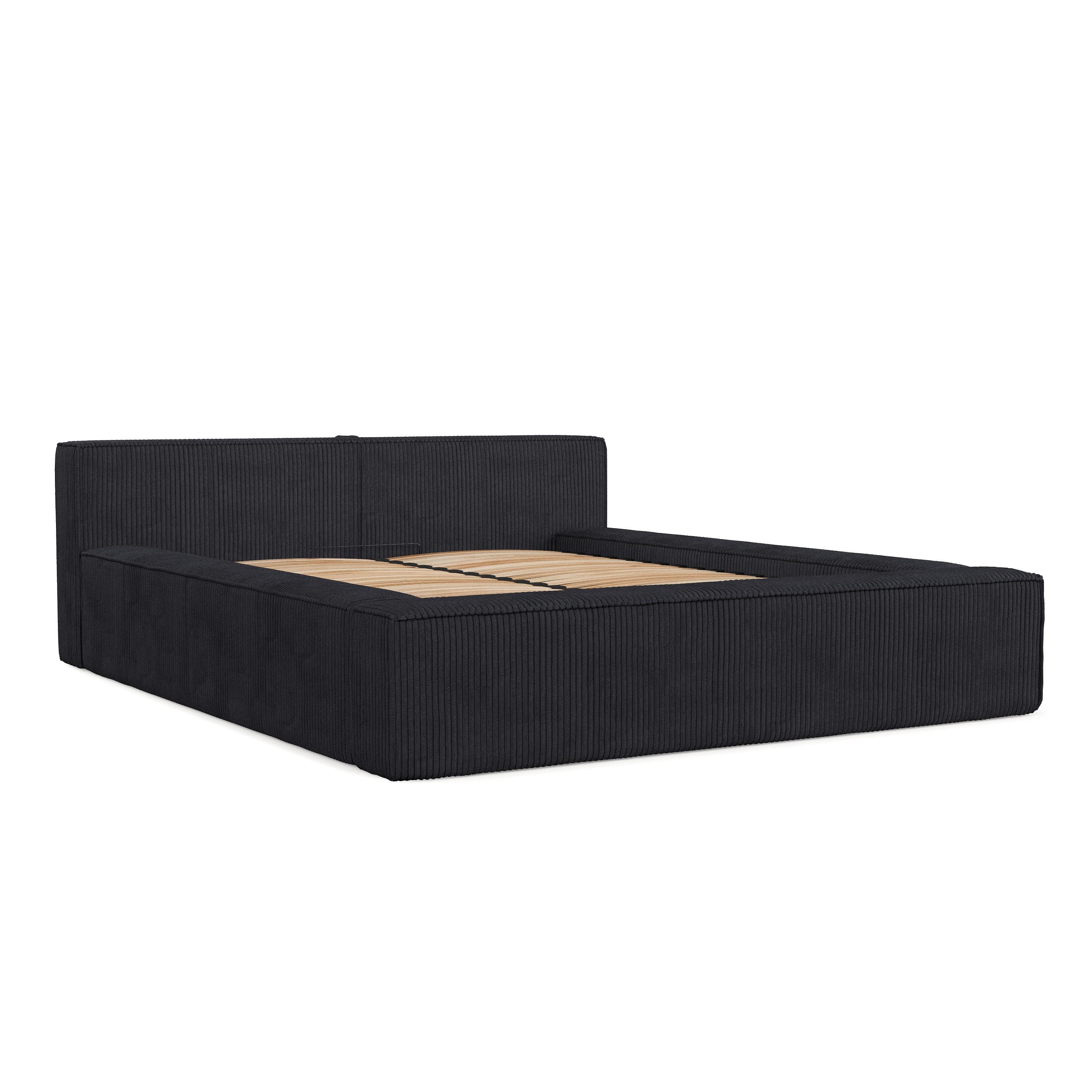 wohnli-moebel-suche-800001036335 Wohnli Möbelsuche - POLSTERBETT Casto mit Stauraum 160/200 cm Anthrazit im Poso Stoff