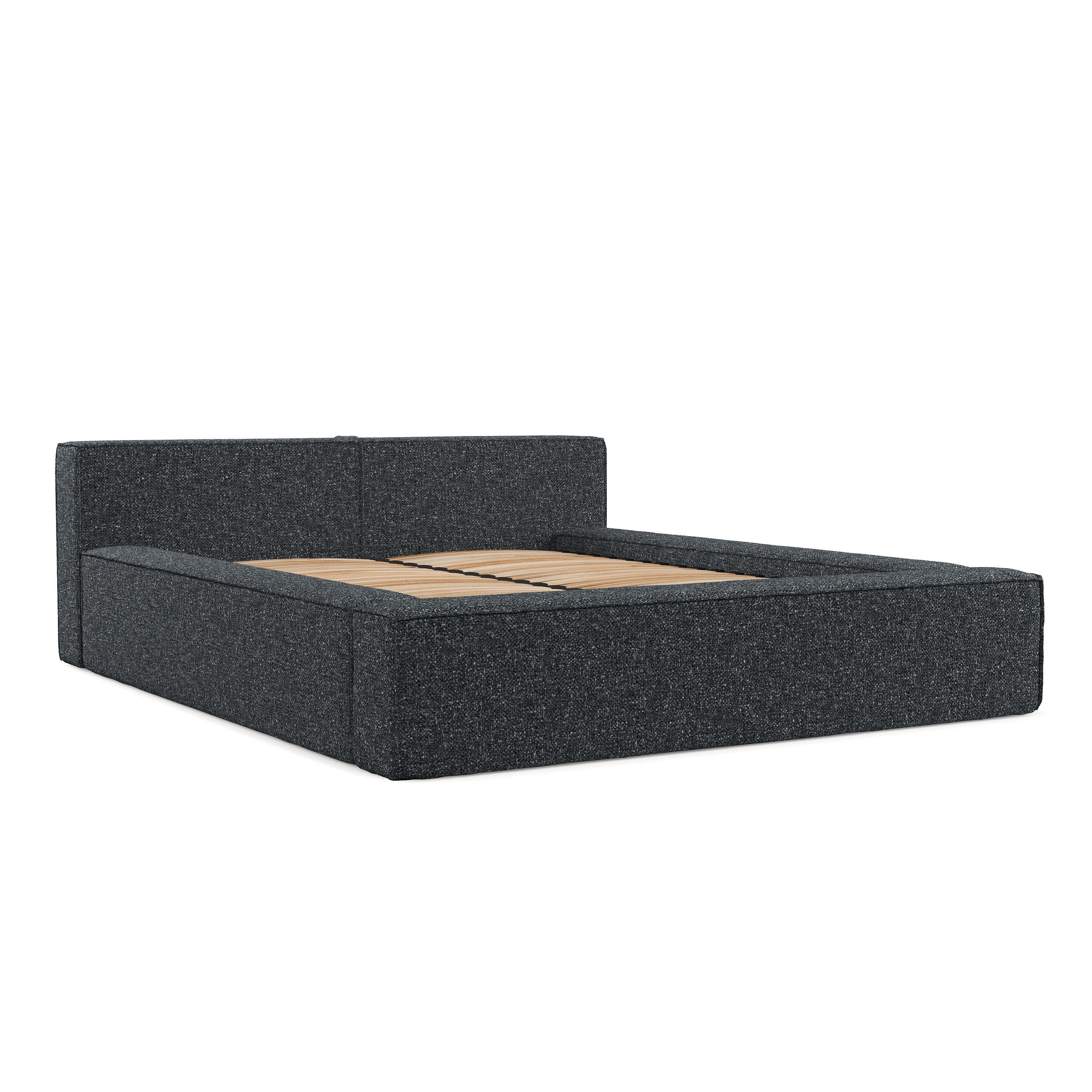 wohnli-moebel-suche-800001036377 Wohnli Möbelsuche - POLSTERBETT Casto mit Stauraum 160/200 cm Grau im Blur Stoff