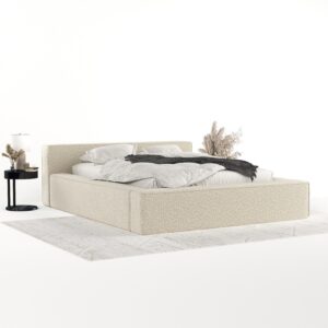 wohnli-moebel-suche-800001036386-1 POLSTERBETT Casto mit Stauraum 200/200 cm Hellbeige im Blur Stoff Textil AltaBeds Möbel > Betten > Polsterbetten Beige