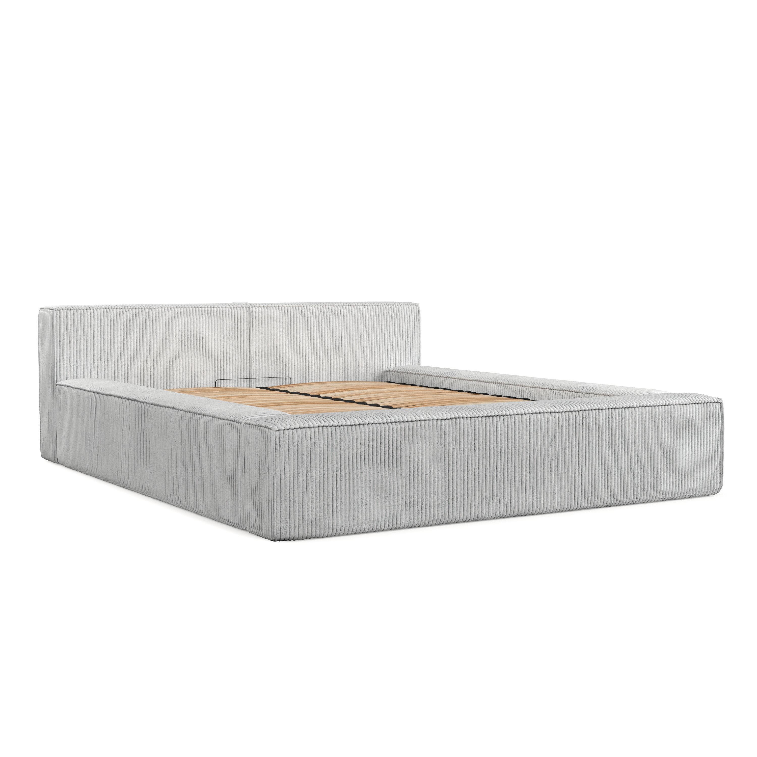 wohnli-moebel-suche-800001036391 Wohnli Möbelsuche - POLSTERBETT Casto mit Stauraum 180/200 cm Hellgrau im Poso Stoff