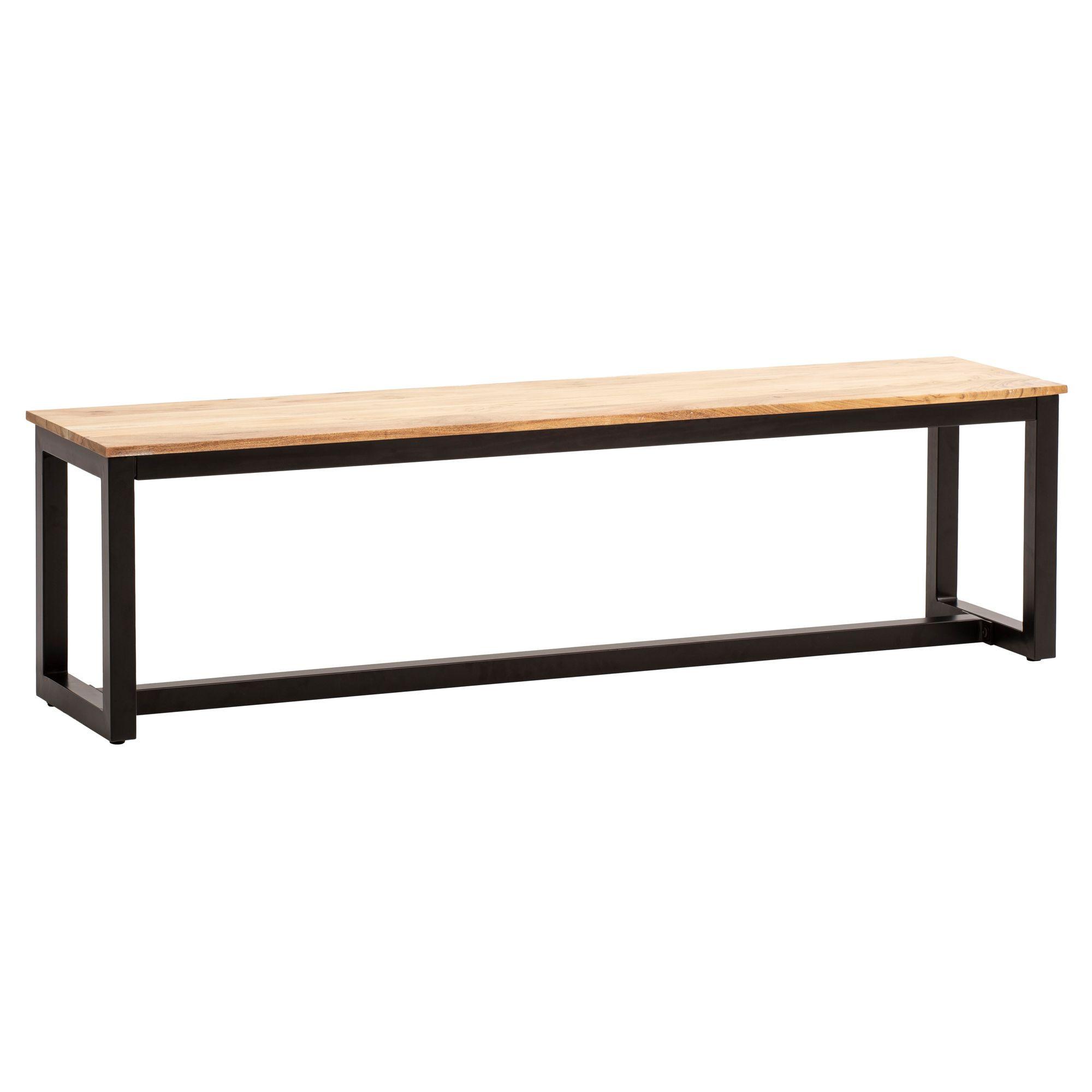 wohnli-moebel-suche-800001036987 Wohnli Möbelsuche - ESSZIMMERBANK Massivholz Metall Loft-Stil ohne Lehne