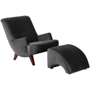 wohnli-moebel-suche-800001038055-1 SESSEL Kajsa 71x80x101 Bezug Samtvelours Buche nussbaum/schwarz Kunststoff 58aufmkessel Möbel > Sessel > Polstersessel Schwarz