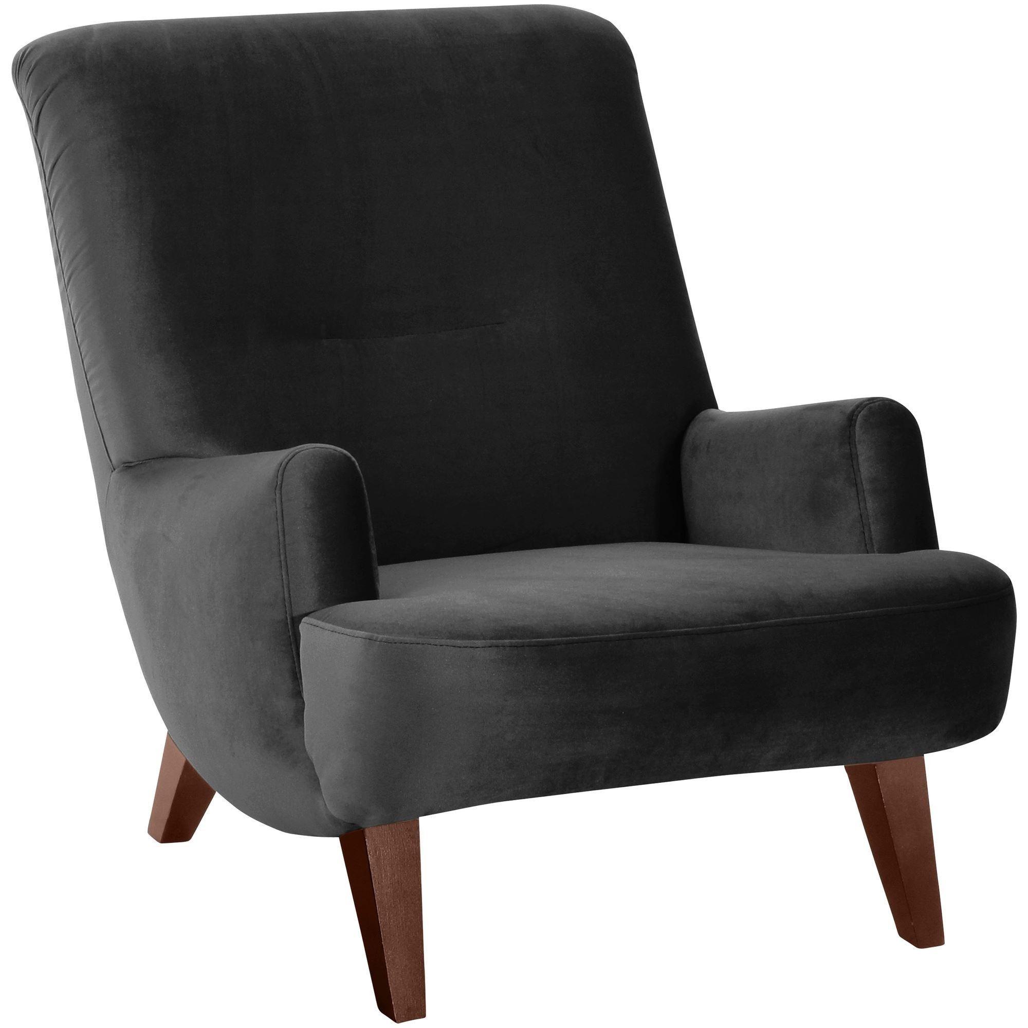 wohnli-moebel-suche-800001038055 Wohnli Möbelsuche - SESSEL Kajsa 71x80x101 Bezug Samtvelours Buche nussbaum/schwarz