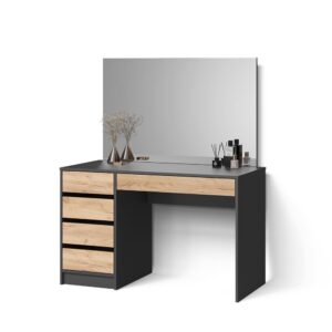 wohnli-moebel-suche-800001039608 Wohnli Möbelsuche - SCHMINKTISCH Imola Anthrazit/Goldkraft Eiche 120 cm