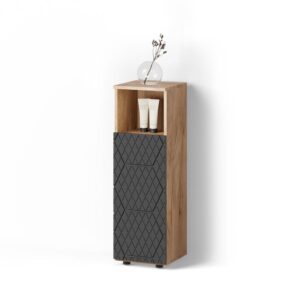 Wohnli Möbelsuche - MIDISCHRANK Ronco Anthrazit mit Wabenstruktur 30 x 95 cm