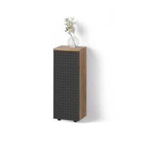 wohnli-moebel-suche-800001039617 Wohnli Möbelsuche - MIDISCHRANK Ronco Anthrazit gepunktet 30 x 81 cm mit 1 Schublade