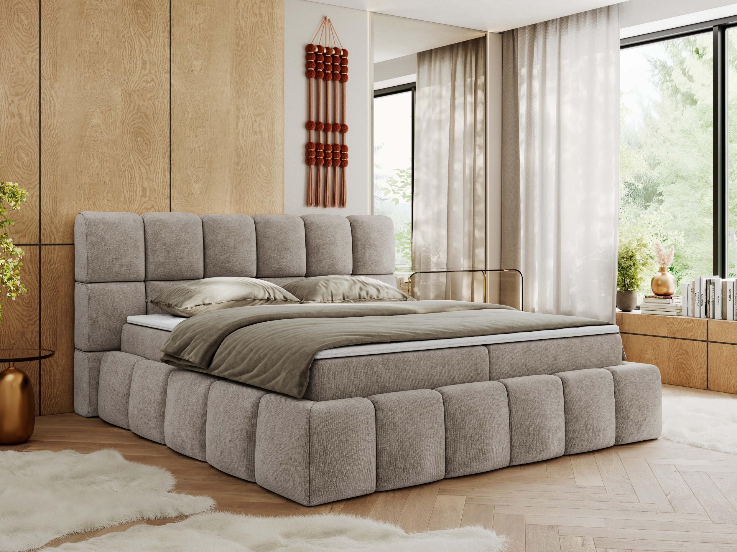BOXBETT NIRA 200/200 - Beige Strukture - H3 Textil MKS Möbel > Betten > Boxspringbetten Beige