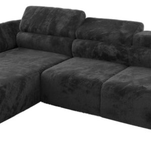 Wohnli Möbelsuche - ECKSOFA RILASSO L Dunkelgrau Plüsch - links