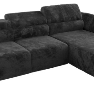 Wohnli Möbelsuche - ECKSOFA RILASSO L Dunkelgrau Plüsch - rechts