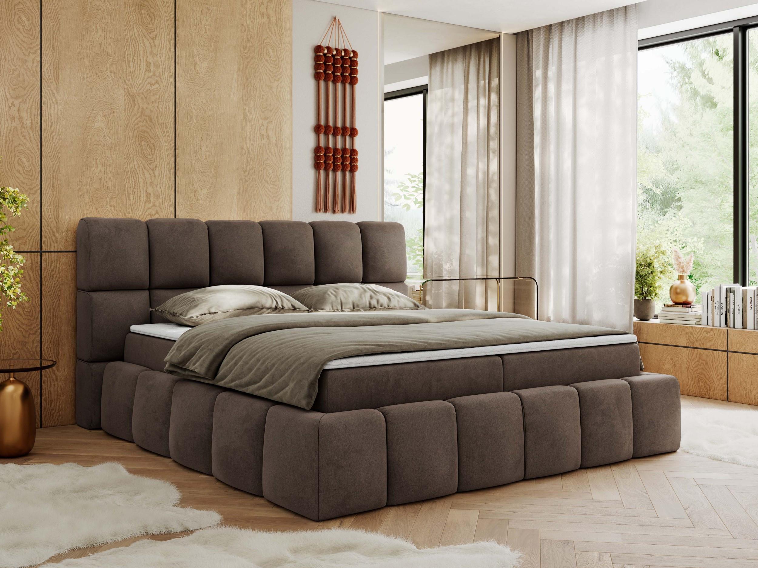 wohnli-moebel-suche-800001040016-1 BOXBETT NIRA 140/200 - Braun Velvet - H4 Textil MKS Möbel > Betten > Boxspringbetten Braun