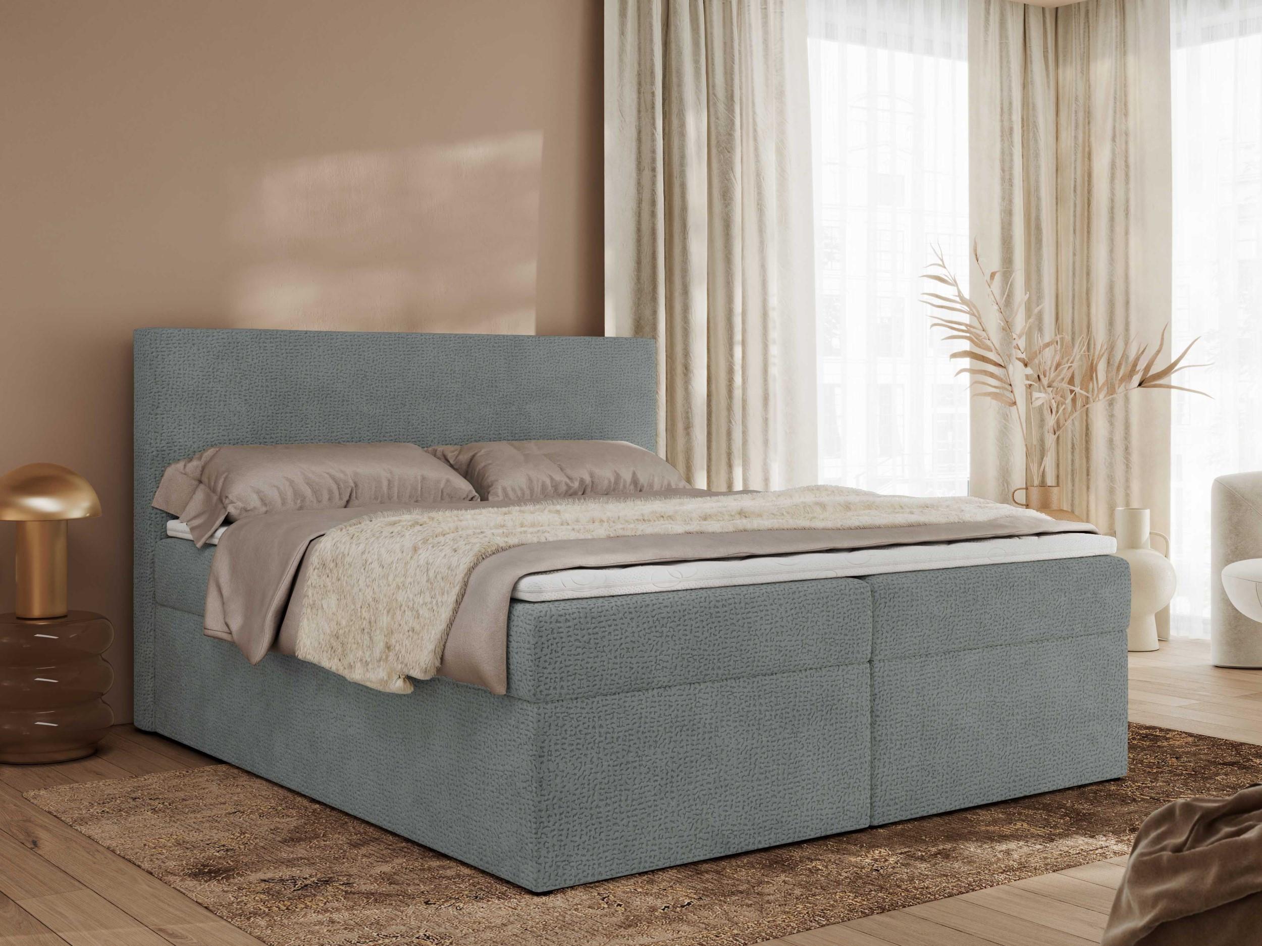 BOXBETT JAGUAR 200/200 - Grau Struktur - H3 Textil MKS Möbel > Betten > Boxspringbetten Grau