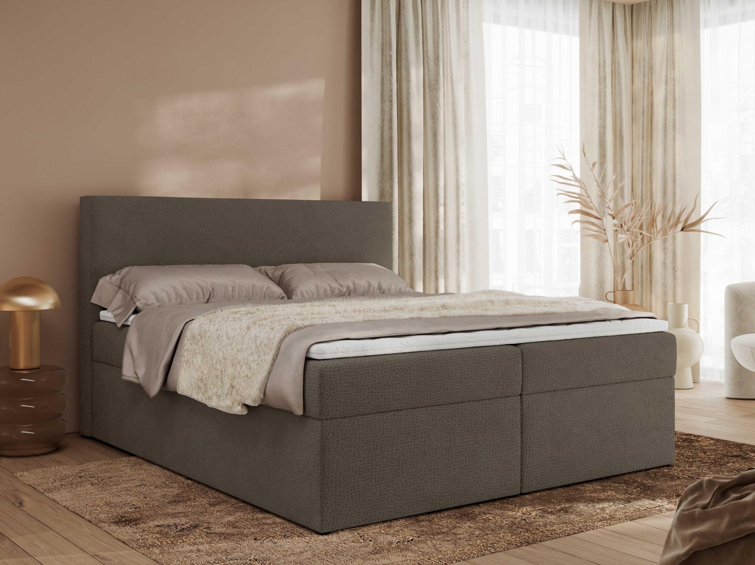 wohnli-moebel-suche-800001040085-1 BOXBETT JAGUAR 160/200 - Braun Struktur - H3 Textil MKS Möbel > Betten > Boxspringbetten Braun