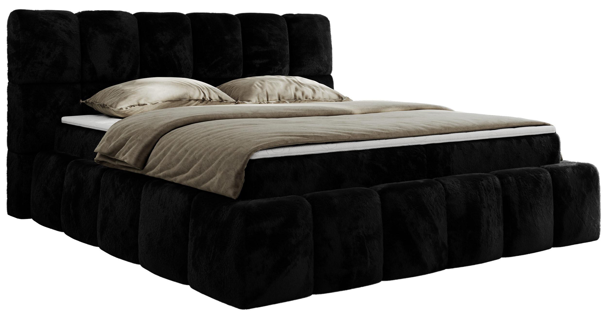 wohnli-moebel-suche-800001040111 Wohnli Möbelsuche - BOXBETT NIRA 140/200 - Schwarz Plüsch - H4