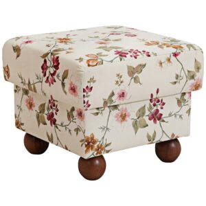Wohnli Möbelsuche - HOCKER Kasha Bezug Flachgewebe Buche nussbaum dunkel / weiß