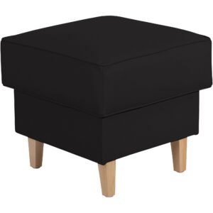 HOCKER Karlen Bezug Kunstleder Buche natur / schwarz Kunststoff 58aufmkessel Möbel > Sessel > Hocker Schwarz
