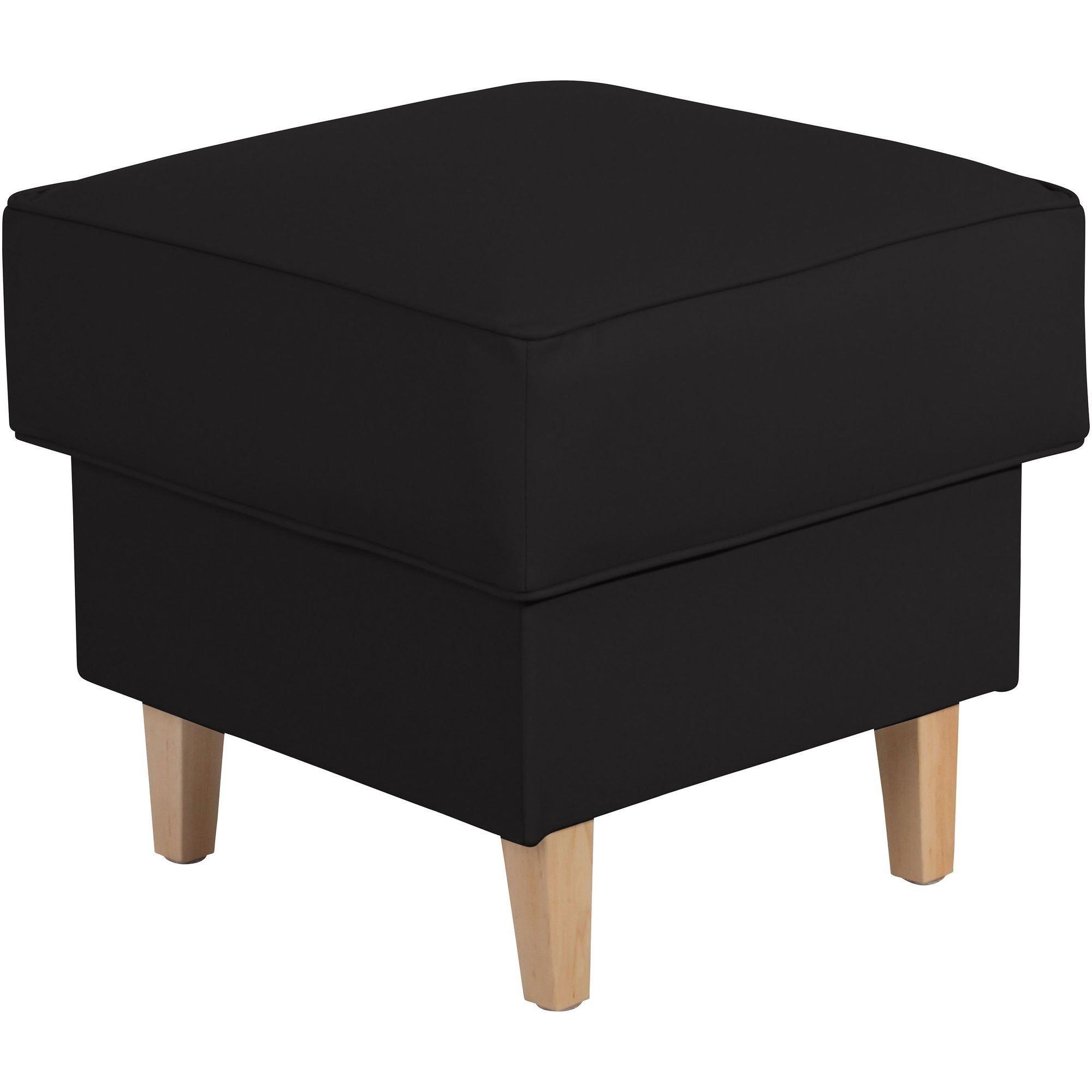 Wohnli Möbelsuche - HOCKER Karlen Bezug Kunstleder Buche natur / schwarz