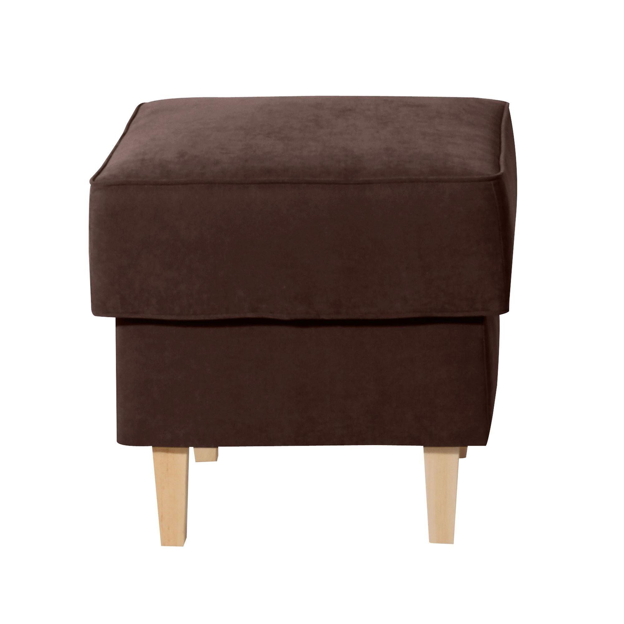 wohnli-moebel-suche-800001041629 Wohnli Möbelsuche - HOCKER Karlen Bezug Veloursstoff Buche natur / braun