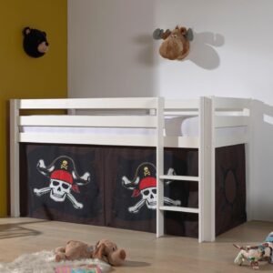 wohnli-moebel-suche-800001042099-1 KINDERBETT Karolina 210x114x106 Massivholz Weiß Textilset Caribian Holz 58aufmkessel Möbel > Betten > Hoch- und Etagenbetten > Hochbetten Weiß