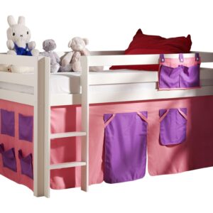 wohnli-moebel-suche-800001042106 Wohnli Möbelsuche - KINDERBETT Karolina 210x114x106 Massivholz Weiß Textilset Bella