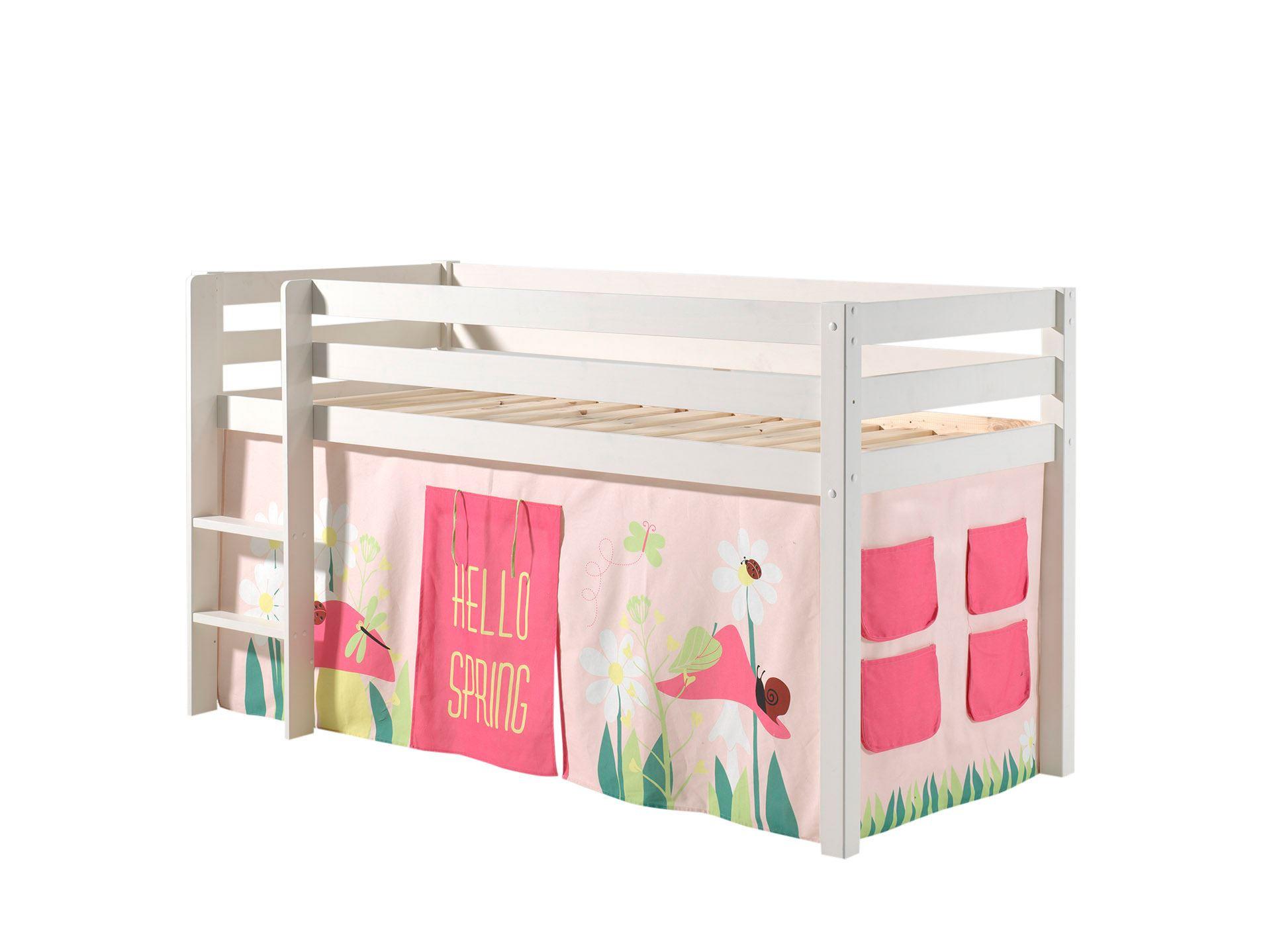 wohnli-moebel-suche-800001042108 Wohnli Möbelsuche - KINDERBETT Karolina 210x114x106 Massivholz Weiß Textilset Spring 1