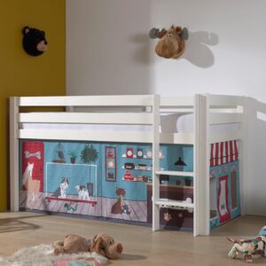 wohnli-moebel-suche-800001042118-1 KINDERBETT Karolina 210x114x106 Massivholz Weiß Textilset Pet Shop Holz 58aufmkessel Möbel > Betten > Hoch- und Etagenbetten > Hochbetten Weiß