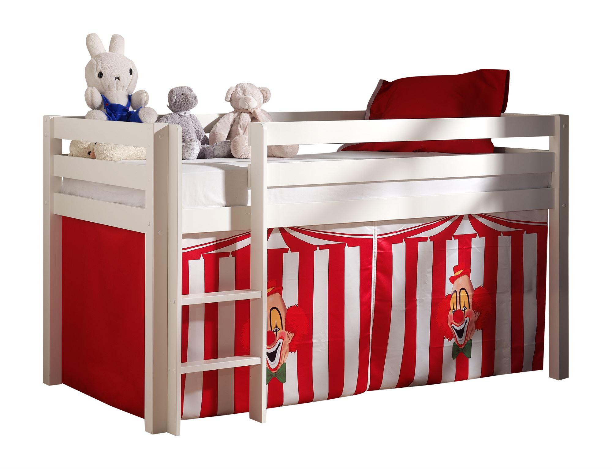 wohnli-moebel-suche-800001042120 Wohnli Möbelsuche - KINDERBETT Karolina 210x114x106 Massivholz Weiß Textilset Zirkus