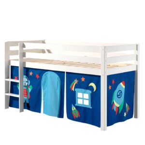 Wohnli Möbelsuche - KINDERBETT Karolina 210x114x106 Massivholz Weiß Textilset Astro 1