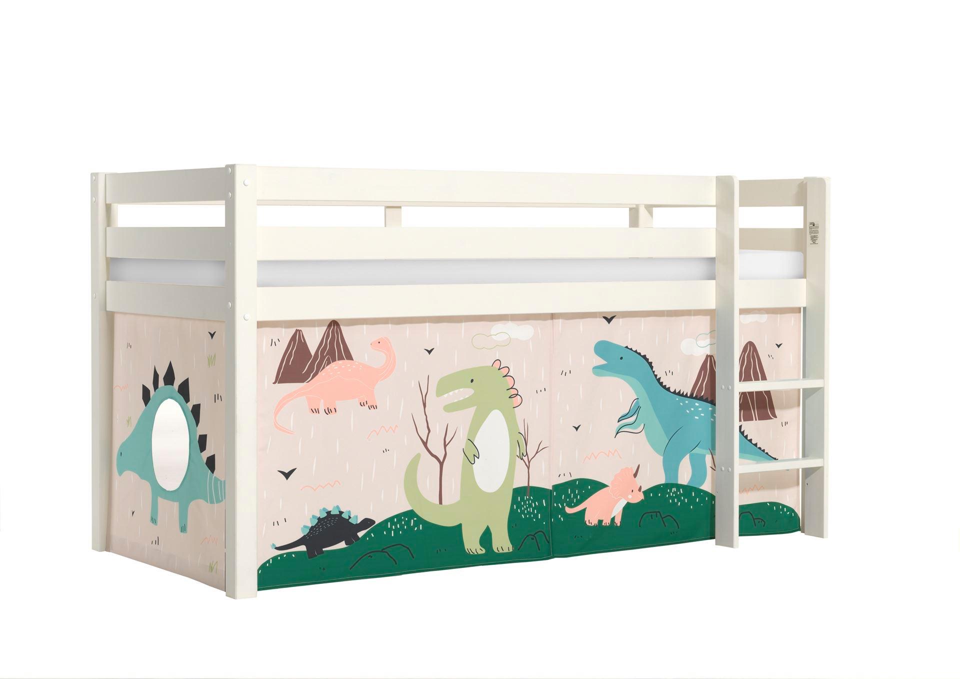 wohnli-moebel-suche-800001042123 Wohnli Möbelsuche - KINDERBETT Karolina 210x114x106 Massivholz Weiß Textilset Dino