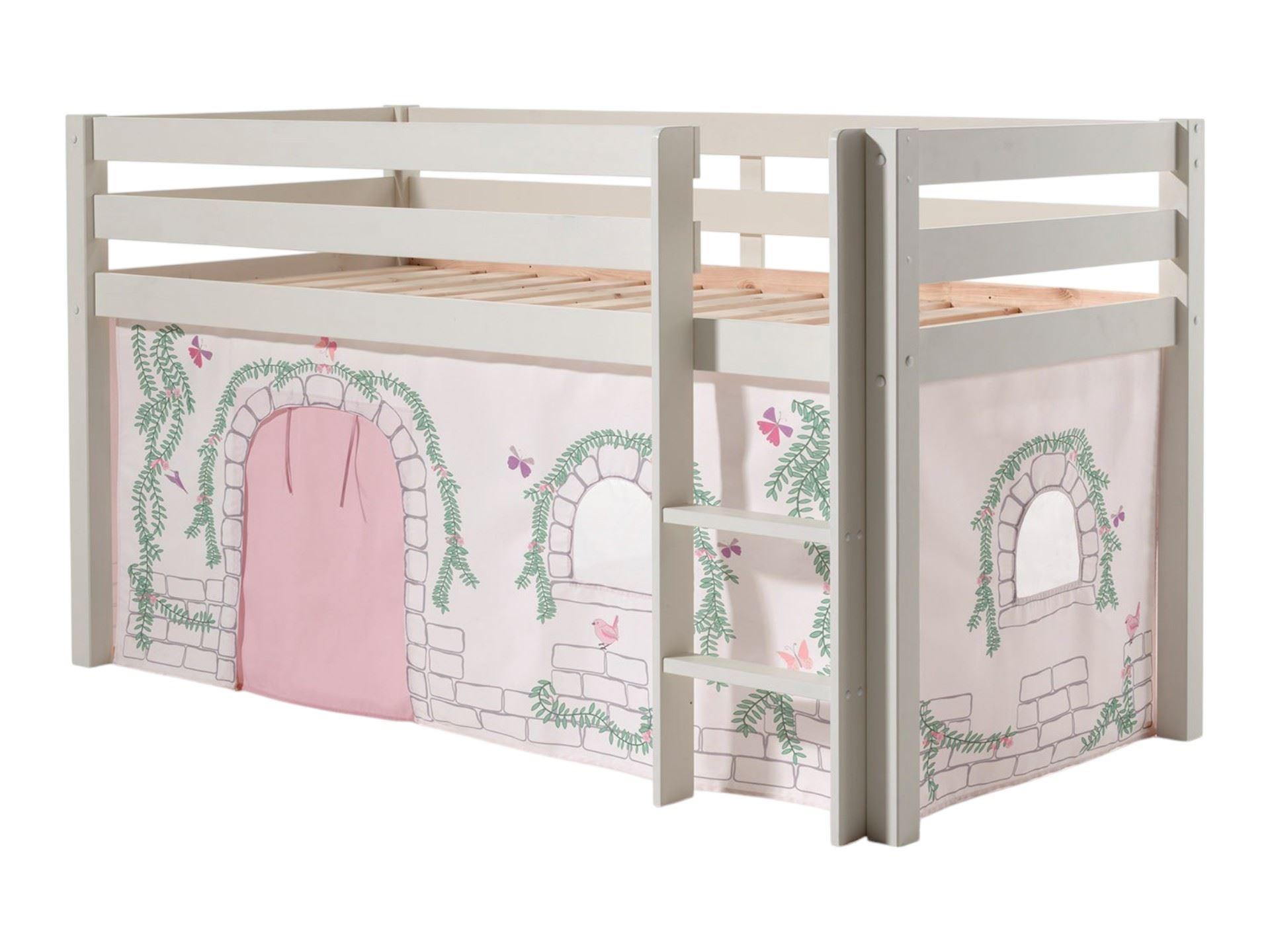 Wohnli Möbelsuche - KINDERBETT Karolina 210x114x106 Massivholz Weiß Textilset Burg 1