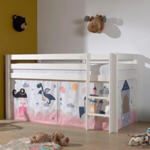 wohnli-moebel-suche-800001042131-1 KINDERBETT Karolina 210x114x106 Massivholz Weiß Textilset Sophie Holz 58aufmkessel Möbel > Betten > Hoch- und Etagenbetten > Hochbetten Weiß