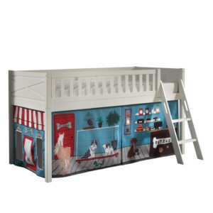 wohnli-moebel-suche-800001042826 Wohnli Möbelsuche - KINDERBETT Karyl 208x114x135 Massivholz Weiß Textilset Pet Shop