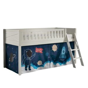 wohnli-moebel-suche-800001042831 Wohnli Möbelsuche - KINDERBETT Karyl 208x114x135 Massivholz Weiß Textilset Rakete