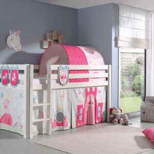 wohnli-moebel-suche-800001042845-1 KINDERBETT Karolina 210x114x106 Massivholz Weiß Textilset Princess 4 Holz 58aufmkessel Möbel > Betten > Hoch- und Etagenbetten > Hochbetten Weiß