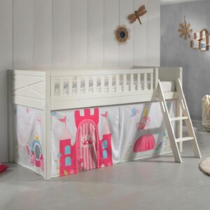 wohnli-moebel-suche-800001042846-1 KINDERBETT Karyl 208x114x135 Massivholz Weiß Textilset Princess 1 Holz 58aufmkessel Möbel > Betten > Hoch- und Etagenbetten > Hochbetten Weiß